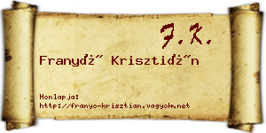 Franyó Krisztián névjegykártya